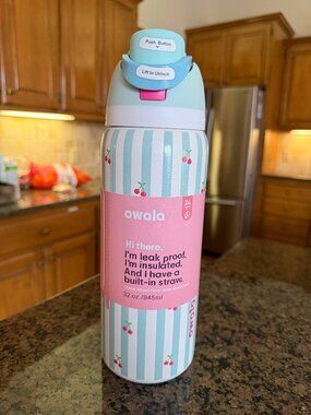 Owala 32oz Birthday Bash Pillow Fight FreeSip Water Bottle Sport Mug Top Quality